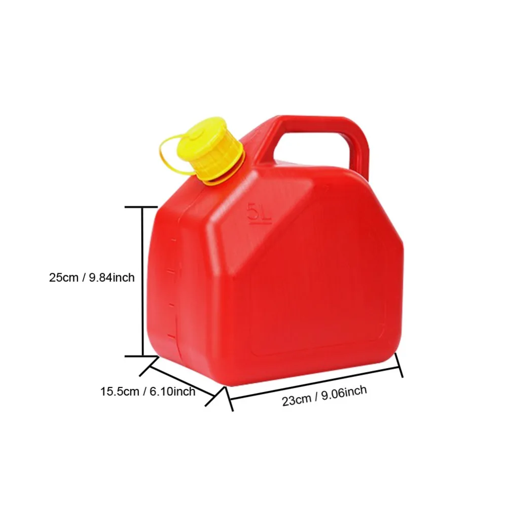 5/10/20L Пластик на газовом топливе может защитой промежуточного слоя; антистатические взрывозащищенные топливный резервуар утолщенной бензиновый безопасности для хранения бензина, красный