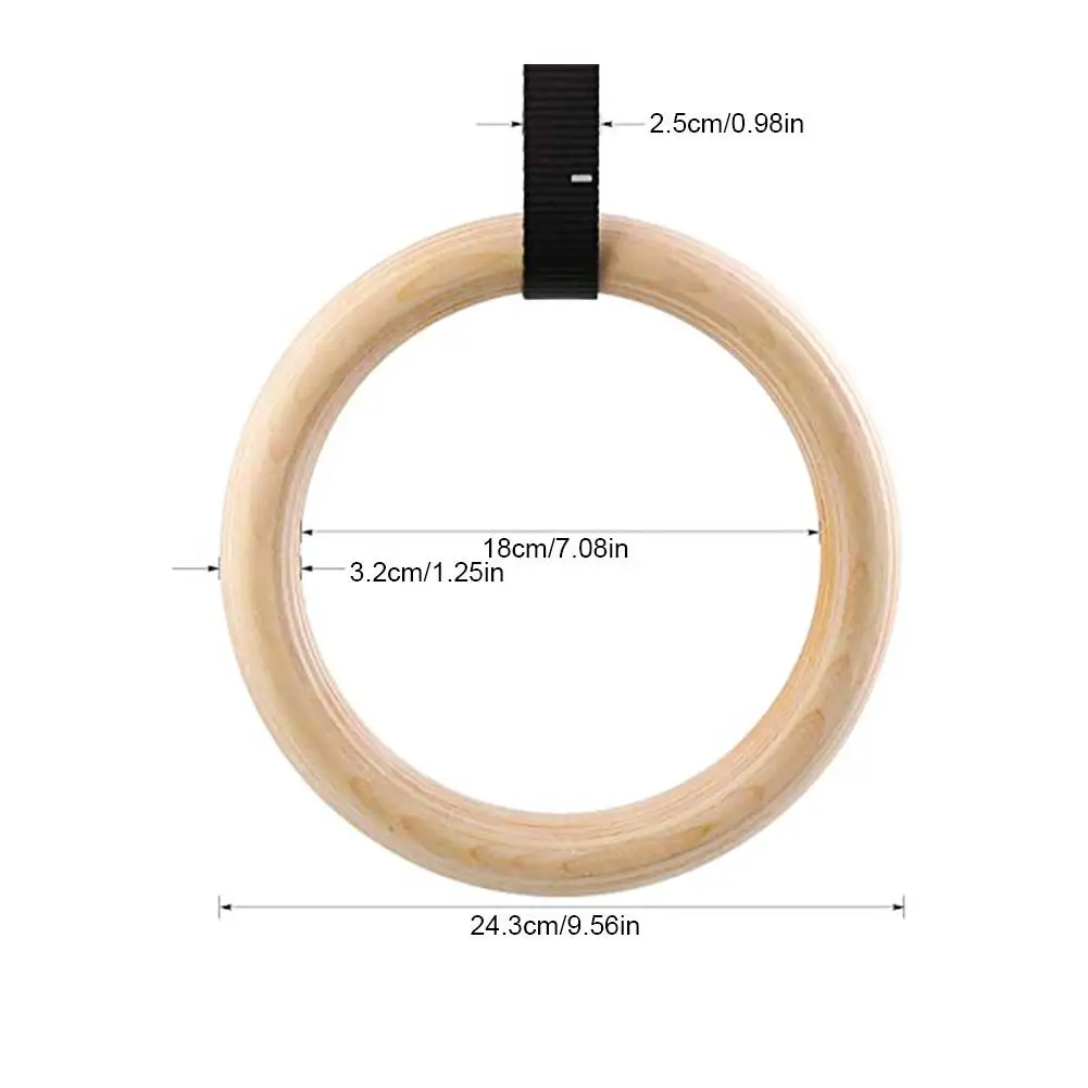 Birch Fitness Rings Gymnastics Wooden Adjustable Exercise Training Ring 28 MM 32 MM Rings Lifting Rope Is Not Included 1PCS
