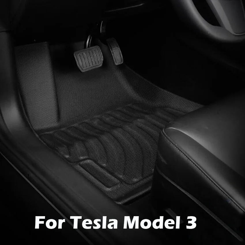 Rubber TPE fully surrounded foot pad For Tesla model 3 floor mat car waterproof protection pad accessories