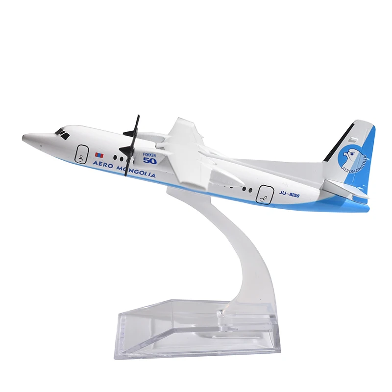 JASON TUTU 16cm Aero Mongolia Fokker F50 ERJ 145 Airplane Model Plane Model Aircraft Diecast Metal 1/400 Scale Drop shipping