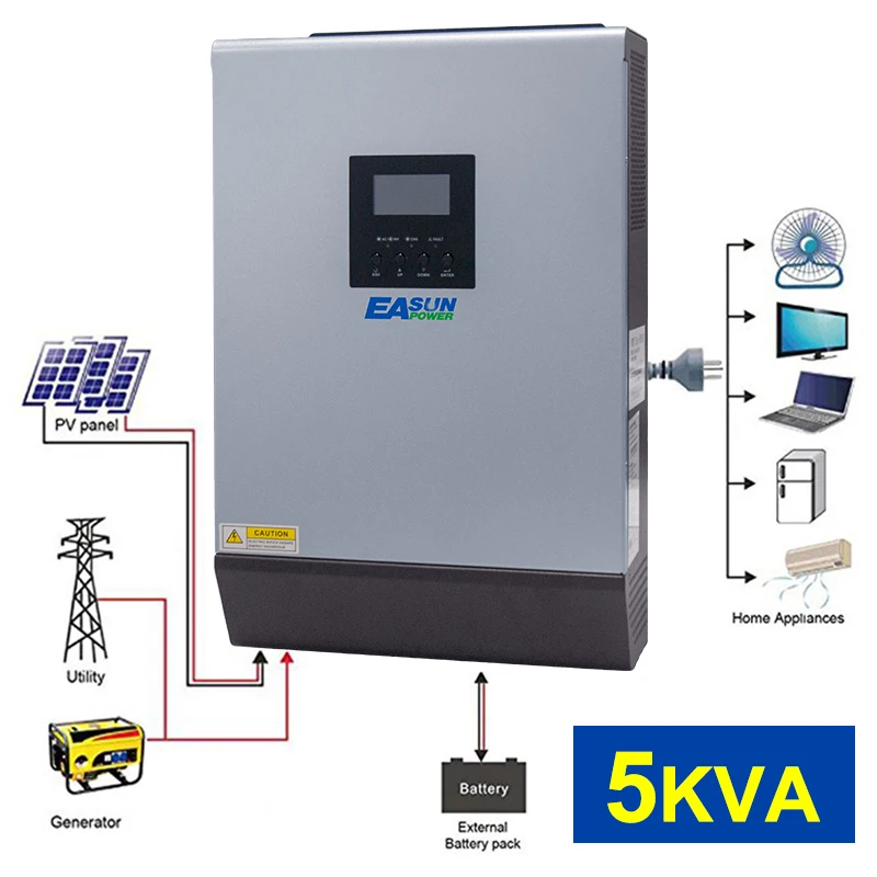 Accessories Solar Inverter 5000W 5KVA 230VAC Output 48VDC 50A Hybrid 