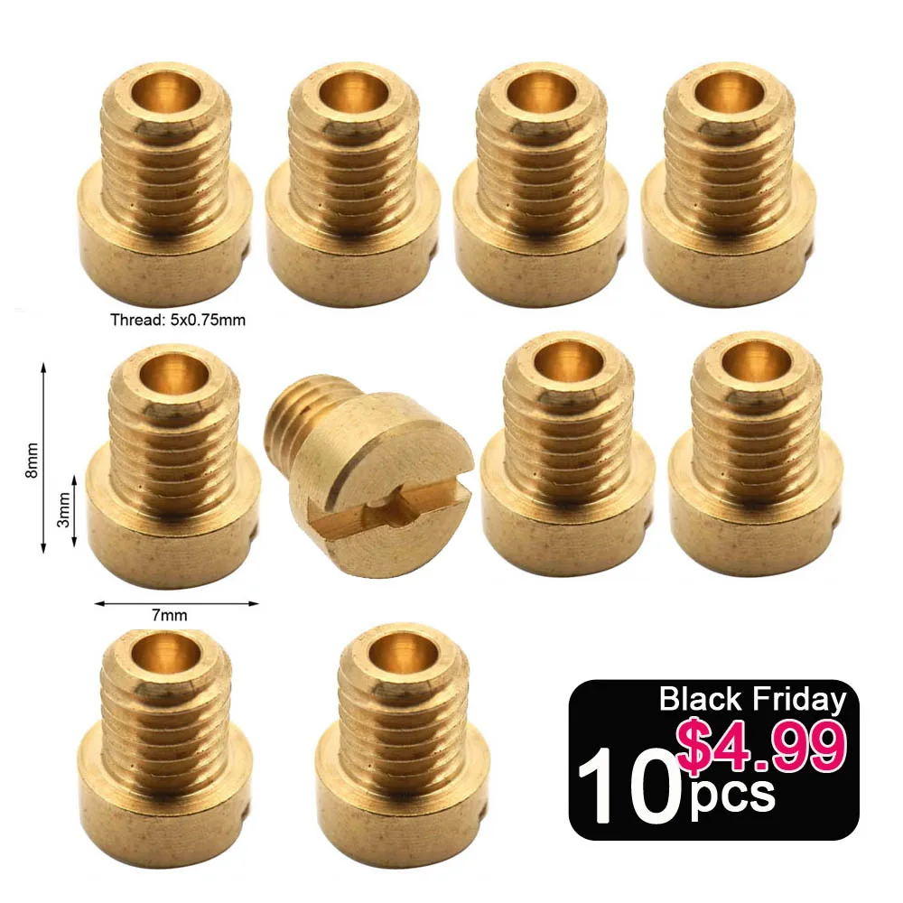 Color : Size 30-50 AIHONG Carburetor Main Jet Pack of 10pcs Pilot Jet M5 5mm Slow Idle Jet M5x0.8mm Thread for KEIHIN PZ19 Carburetor Injector Nozzle Automotive Car Motorbike Care