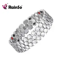 Rainso натуральный здоровый браслет трендовый унисекс Био энергия титановые магниты отрицательные ионы Германий браслеты ювелирные изделия