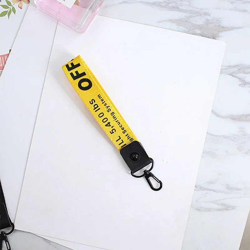 K0045-1 Off White брелок с лентой женский чехол для телефона цепочка для ключей бумажник сумка брелок llaveros mujer sleutelhanger chaviro - Цвет: K0045-1