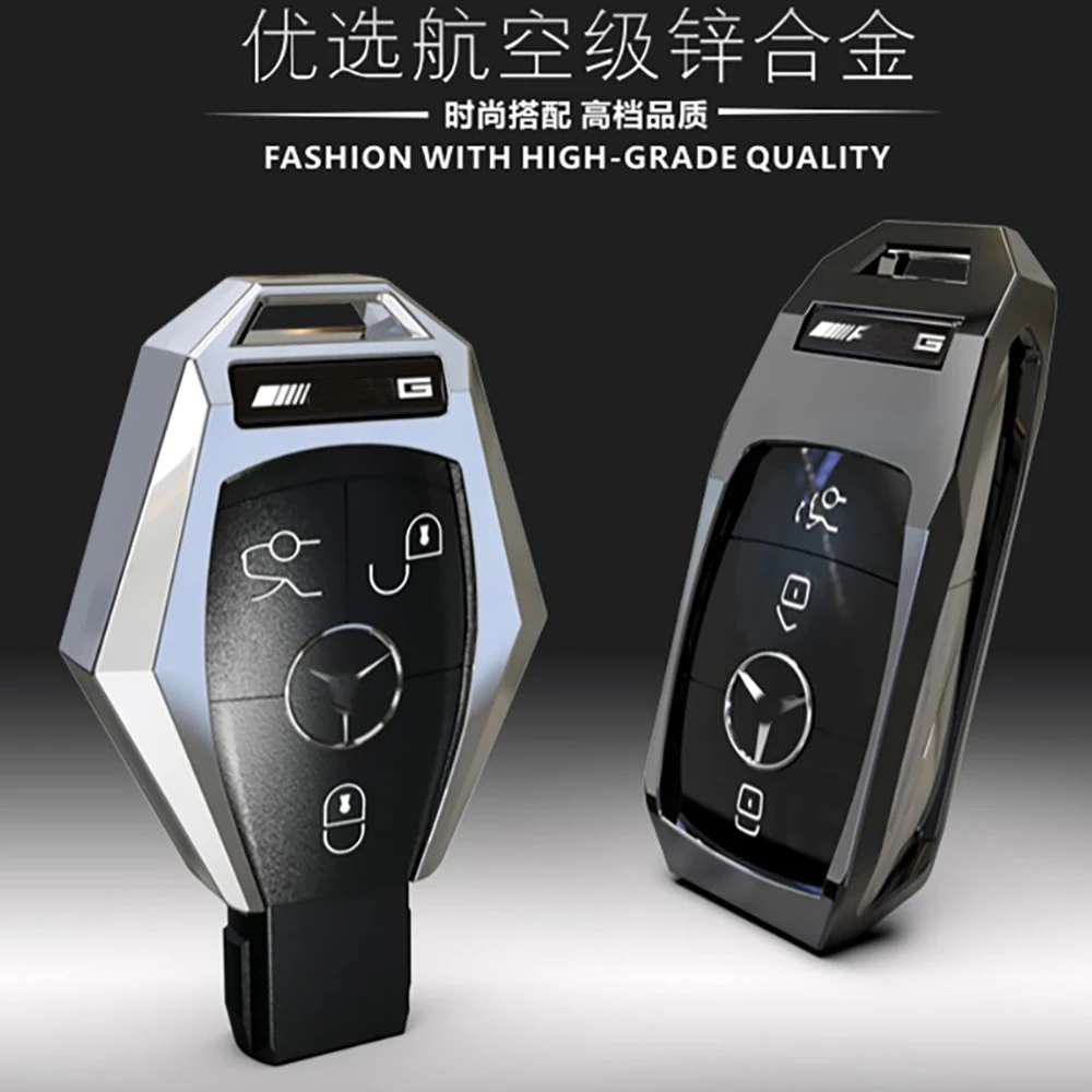 

Car Key Case Cover For Mercedes Benz W203 W210 W211 W124 W202 W204 W212 W176 AMG Accessories Keychain Holder Keyring