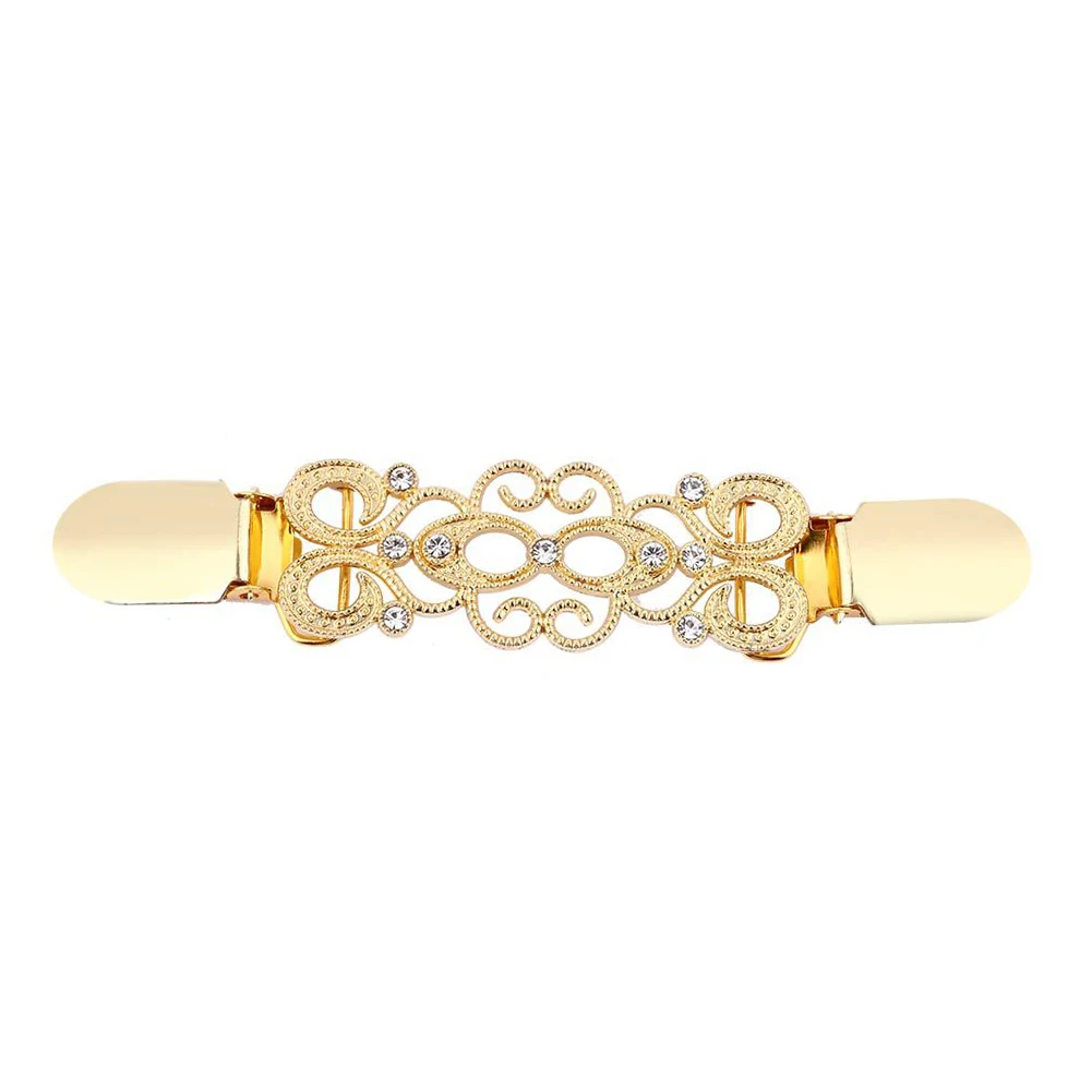 

Women Collar Buckle Cardigan Clip Zinc Alloy Connect Decorative Vintage Shirt Rhinestone Clothing Shawl Exquisite Gift Sweater