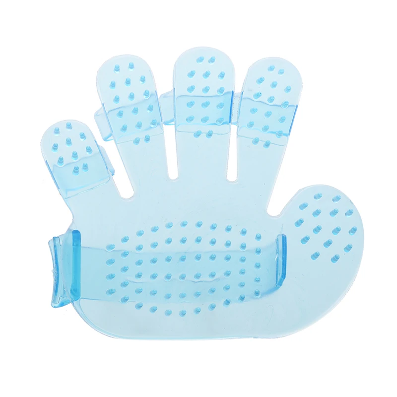 CUTE DOG CAT RABBIT PET GROOMING BRUSH FUR MASSAGE GLOVE COMB - Blue | Красота и здоровье