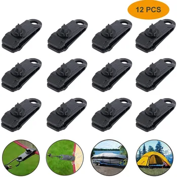 

12pcs Tarp Canvas Clips Heavy Duty Lock Grip Tent Clip Awning Clamp Set Clamp Design for Outdoors Camping Farming Garden Tarps