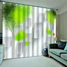 Индивидуальные размеры Роскошные затемненные 3D окна занавески s для гостиной занавески с одуванчиками зеленый занавес