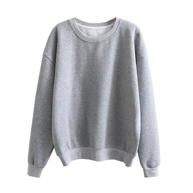 Tangada Women couple sweatshirt fleece 100% cotton amygreen oversized hood hoodies sweatshirts plus size SD60 6L20-Light gray