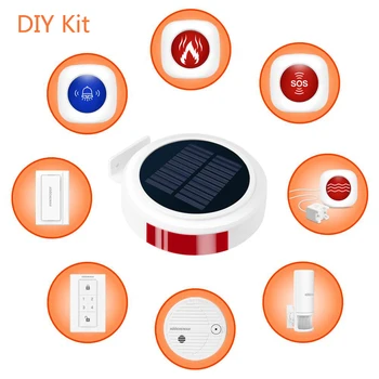 GSM Solar Alarm Wireless Home GSM Security Alarm System DIY Kit With Auto Dial Motion Detector Sensor Burglar Alarm System