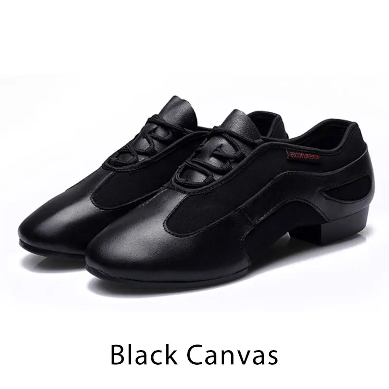Black canvas Современная женская танцевальная обувь для латинских танцев для девочек Черная Женская обувь с мягкой кожаной подошвой в стиле джаз обувь для движения с сетчатым каблуком 2 см - Цвет: Black canvas