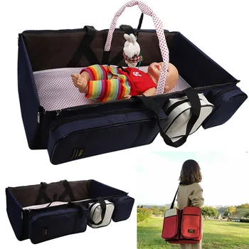 

Portable Waterproof Diaper Bag Foldable Baby Cribs Bed Diapers Bags Multi-function Travel Mummy Shoulder Bag Nappy Nursing Bag