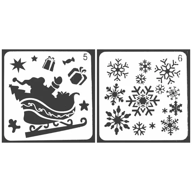 12 Pcs Christmas Stencils Template Reusable Plastic Craft for Art Drawing  Painting Spraying Window Glass Door Car Bod - AliExpress