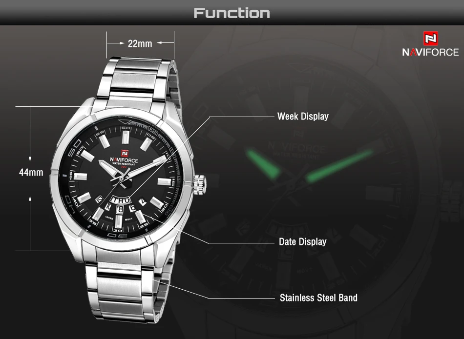 NAVIFORCE брендовые роскошные часы для мужчин спортивные Кварцевые 30 м ...