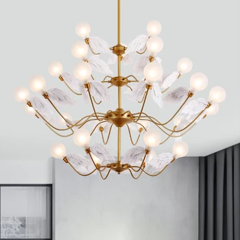 

Nordic Creative Chandelier Lighting Hotel Lobby Personality Angel Hanging Light Romantic Net Red Living Room Feather Chandeliers