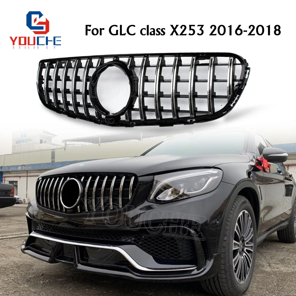 X253 AMG стиль гриль GT R ABS передняя решетка для Mercedes GLC W253 2016 2018 GLC300 GLC350 GLC200 GLC250
