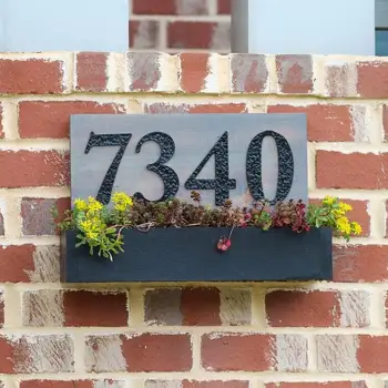 

127mm 5inch Big House Number Hammered Style Door Address Number Digits Carbon Steel Black House Door Address Sign #0-9