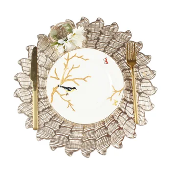 

Placemat Multipurpose Decorative PVC Table Mat Heat Insulation Pad Photography PropsTable Decoration Accessories Golden/Silver