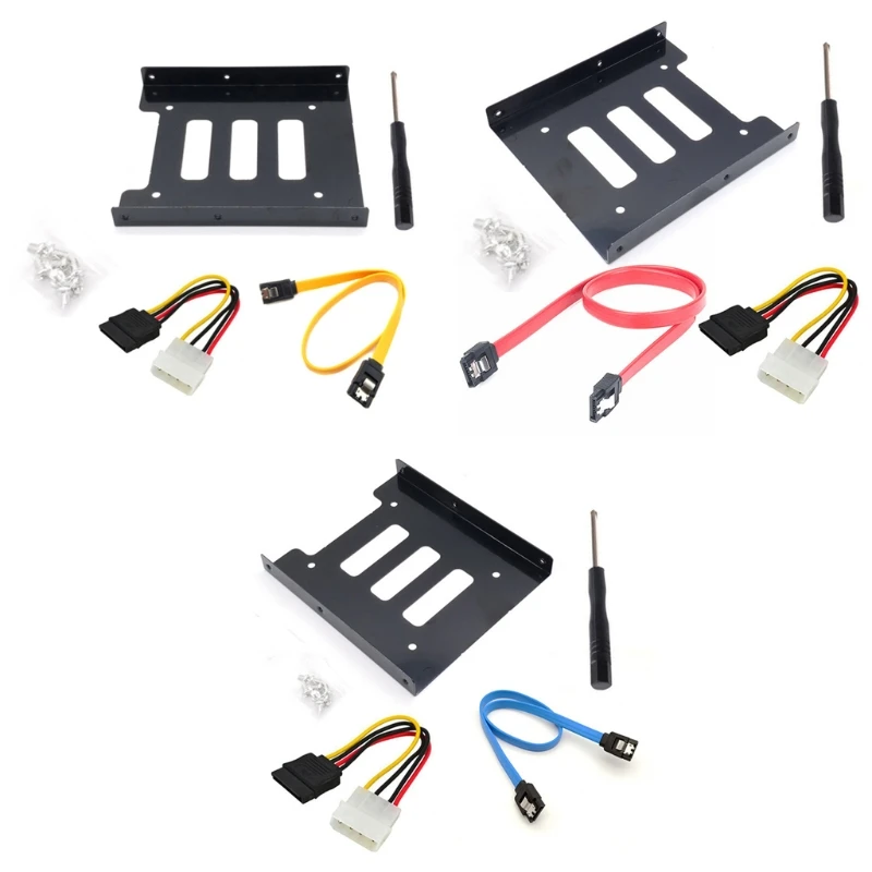Soporte para disco duro SSD HDD de 2,5 "a 3,5", adaptador de soporte de montaje de Metal con de datos y alimentación, envío directo| | - AliExpress