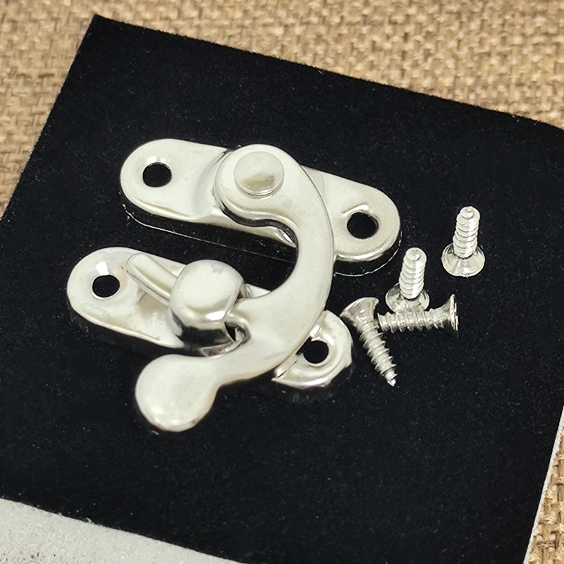 4 Units Small Buckles Antique Metal Padlock Hasp Hook Lock For Mini Decorative Jewelry Wooden Box With Screws Furniture Hardware