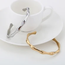 Новые рождественские Подарки предпочтительные ювелирные изделия из нержавеющей стали женские мужские бамбуковые звенья цепи манжеты браслет золото/серебро