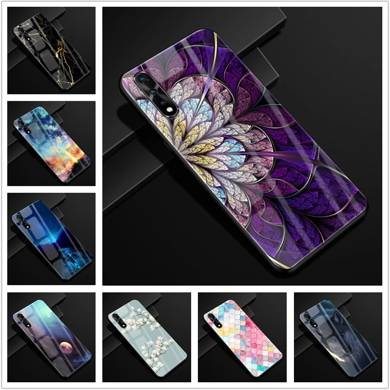 

For Vivo S1 Case Tempered Glass Black Silicon Bumper Hard Back Cover For VivoS1 2019 S 1 Phone Cases Shells Coque For Vivo S1