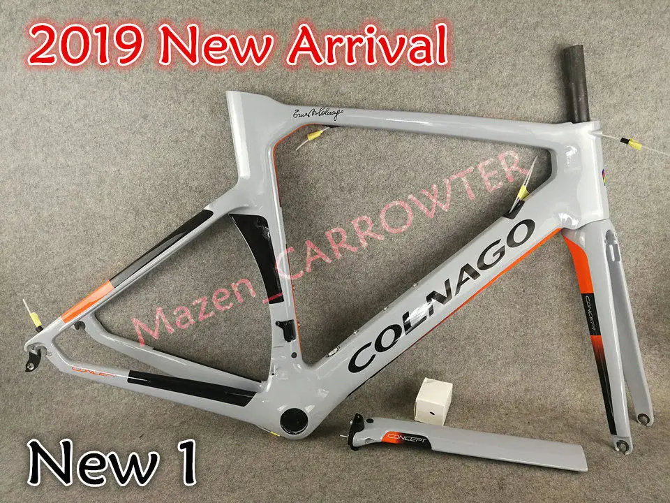 Белая окрашенная UD Глянцевая Colnago концепция карбоновая рама+ руль+ седло+ держатели для бутылок с водой C60 C64 упакованы для продажи