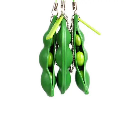 

Fun Squishy Infinite Squeeze Edamame Bean Pea Expression Chain Key Pendant Ornament Stress Relieve Decompression Toys antistress
