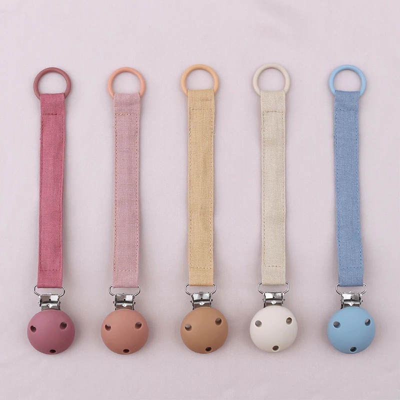 

Newborn Pacifier Clip Chain BPA-free Silicone Soother Clip Chain Dummy Nipple Holder Strap Baby Relief Pain Teething Toy
