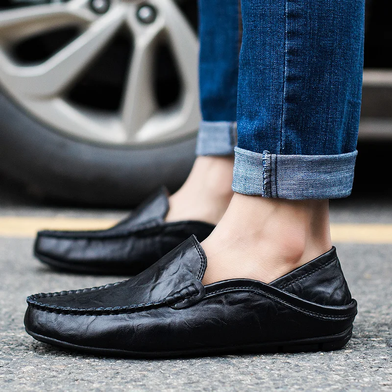 

2019 New Men Casual Shoes Slip On Men Loafers Spring Mens Moccasins Shoes Quality Leather Shoes Men Flats Shoes Footwear