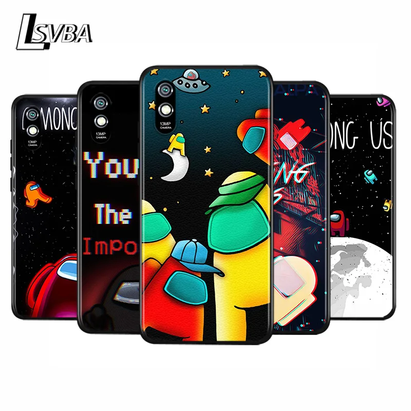 Среди нас игра для Xiaomi Redmi 10X 9I 9C 9A 9 GO K30 Ultra K20 8A 8 7A 7 S2 6 Pro 5G черный чехол
