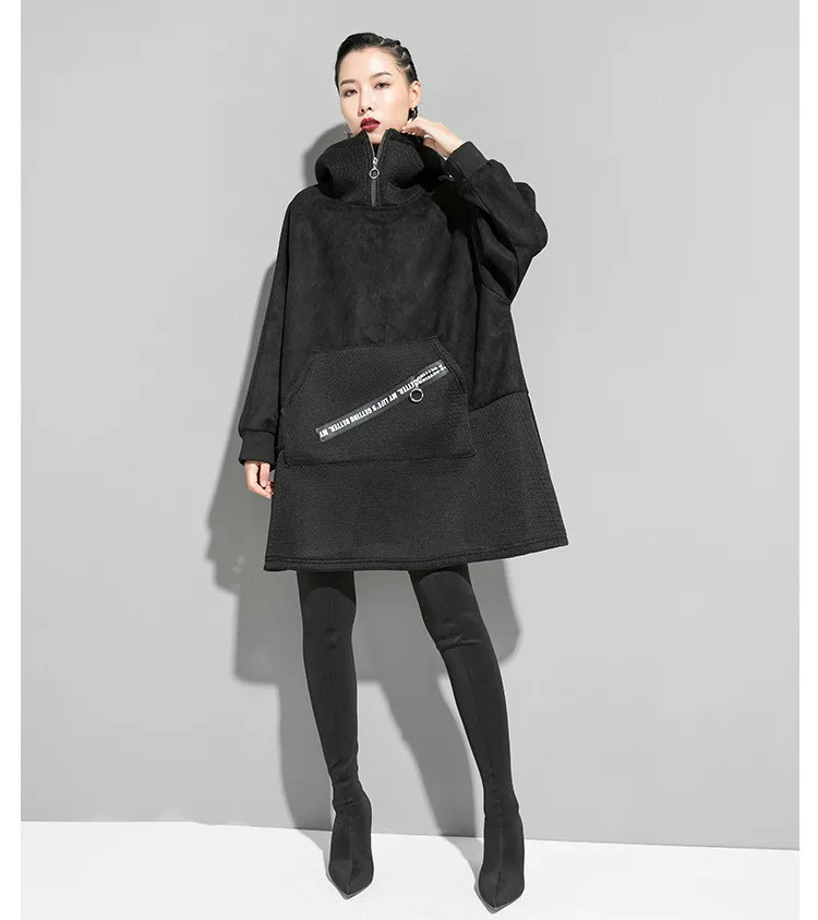 Max LuLu зимняя корейская модная дизайнерская женская сетчатая одежда женские панк толстовки с капюшоном Лоскутные Повседневные замшевые черные толстовки
