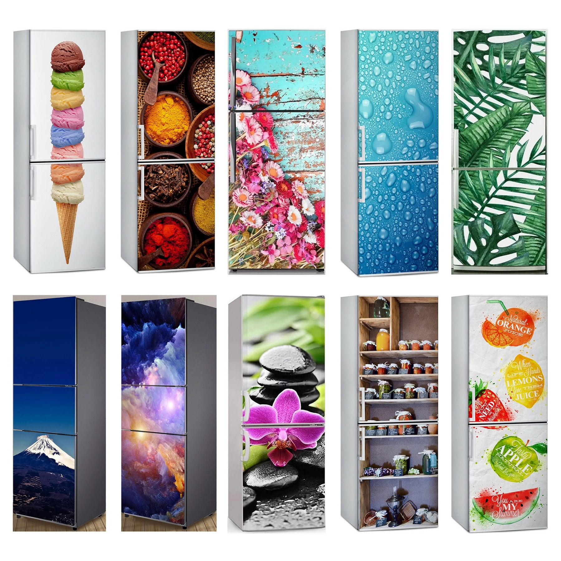 Самоклеящаяся 3d-наклейка на дверь холодильника | Дом и сад