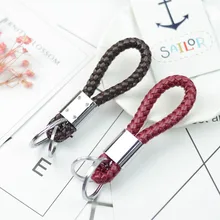 Ткацкий кожаный канат двойные катушки металлические брелки для мужчины и женщины автомобильный брелок для ключей творческое подвеска на мобильный телефон брелок для ключей