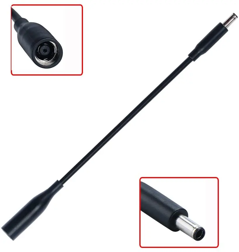 7.4mm female to 4.5*3.0mm male Dongle Dc Power Converter Cable for Dell D5G6M, 57J49, 331-9319 M3800 XPS 12 13 15 5930 18 1810