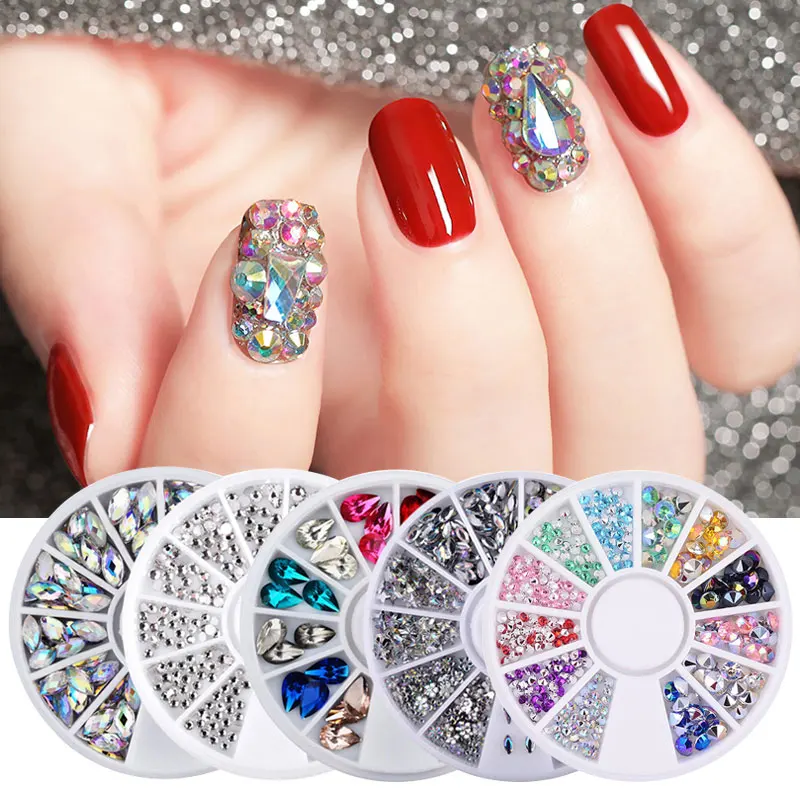 

Super Nail Art Rhinestones Glue on Nail Art Decorations AB Flatback Non Hot Fix Rhinestones Dress Shoes DIY