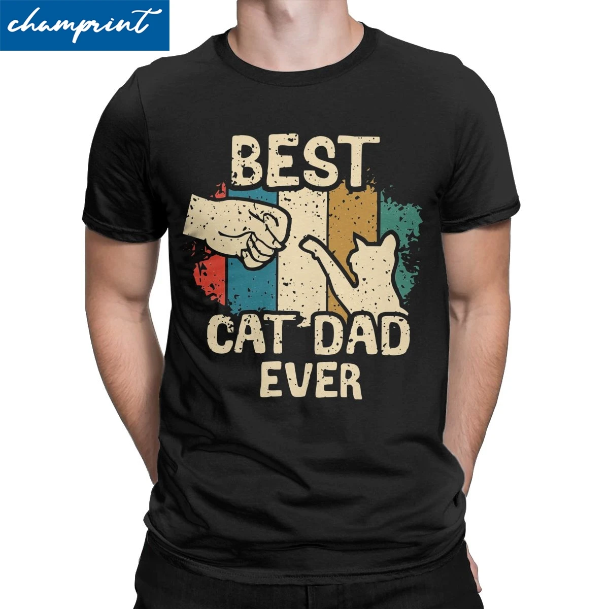 Мужская Винтажная футболка с надписью Best Cat Dad Ever Gift забавный подарок для папы