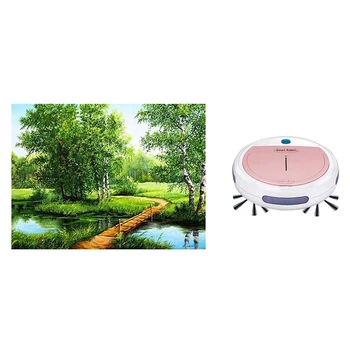 

1pcs Rechargeable Automatic Smart Robot Vacuum Cleaner & 1 set Diy Diamond Painting River Landscape