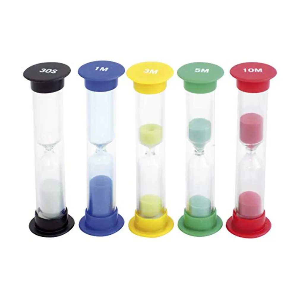 

5pcs/Set 30second/1minute /3minutes /5minutes /10minutes Colorful Hourglass Sandglass Sand Clock Timers Early Educational Toys