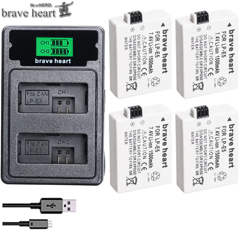 Bateria LPE5 LP-E5 LP E5 батарея+ TYPE-C двойное зарядное устройство для Canon 450D 500D 1000D Kiss X2 X3 F Rebel XSi Xli XS L15 камера