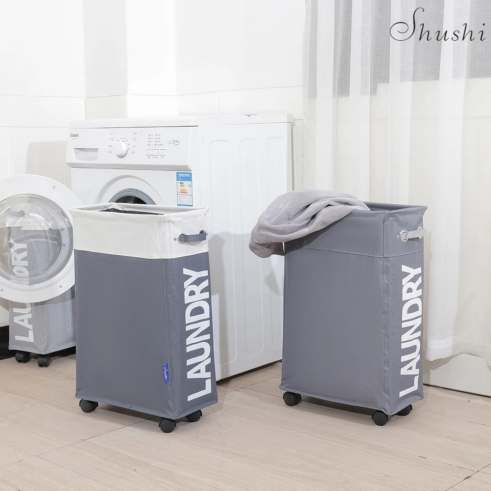 Acheter SHUSHI résistant pliable panier à linge sac oxford mince rouleau à linge organisateur sac maison simple pliable panier à linge