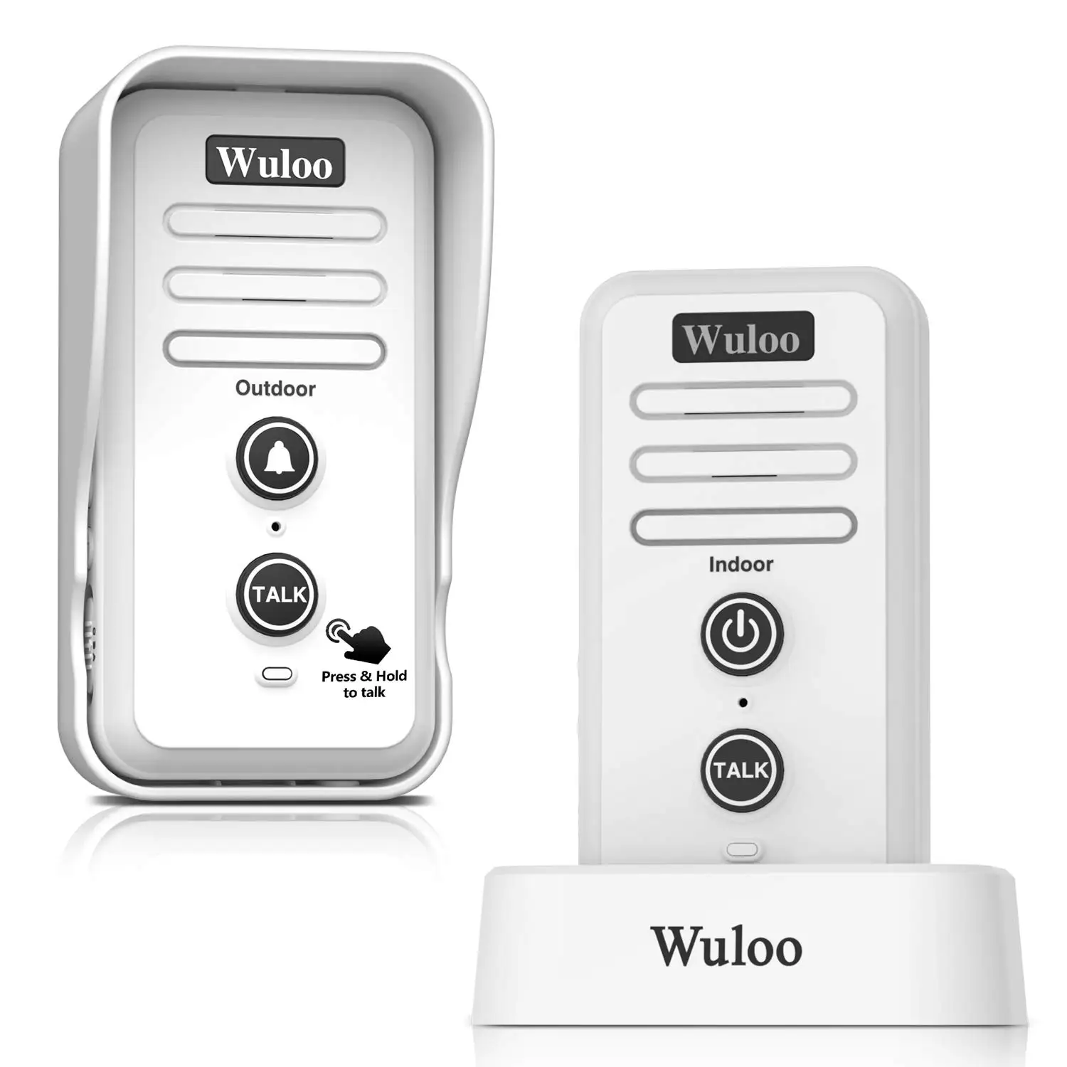 video intercom doorbell Wuloo 1/2 Mile Range Wireless Voice Doorbells Intercom System Adjust Volume Rechargeable Doorbell Receiver Waterproof Ring door intercom system Door Intercom Systems