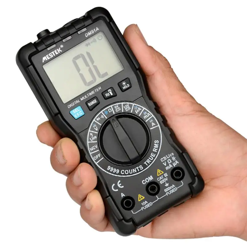 GTBL MESTEK DM91A мини-мультиметр, цифровой мультиметр, 9999 отсчетов, Автоматический диапазон, тестер, мультиметр, мультитестер