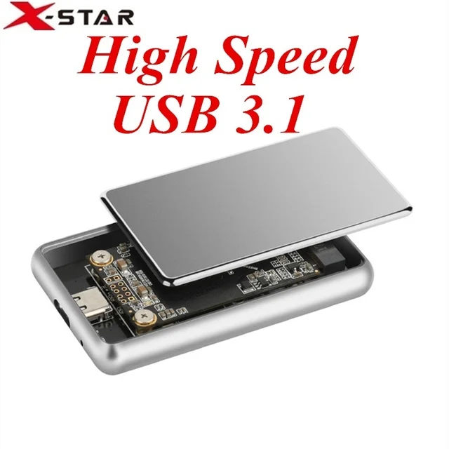 X-STAR Portable SSD Type-C Gen 2 USB3.1 Mini Solid State Drive High Speed Stainless Steel Coverl External SSD 128/256/512GB 1TB 5