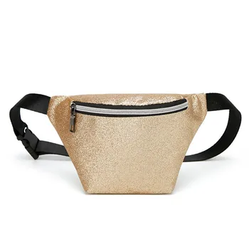 

New 2019 Cool Summer Men Women PU Leather Waist Belts Pouch Packs Phone Laser Sequins Carrying Cover bags