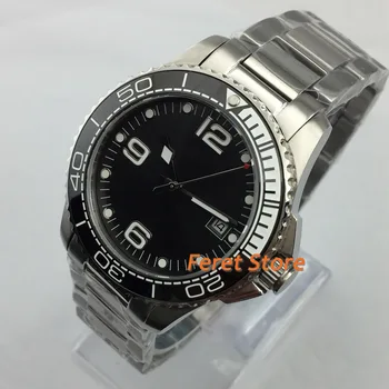 

Bliger 40mm Silver case Sterile gray Dial Men's Automatic Watch gray Ceramic Bezel Sapphire Glass Luminous Wristwatch