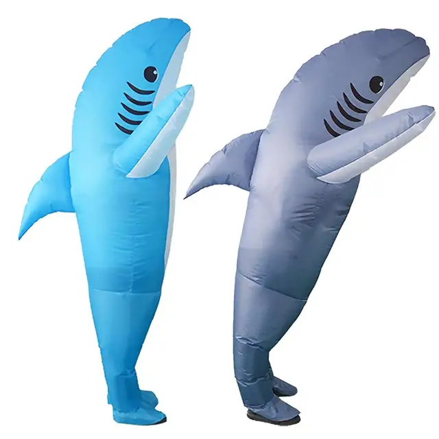 General Inflatable Shark Costumes Shark cosplay Costume Jumpsuits Party Shark Stage For Adult kids Animal Funny Party Dress Toy 1