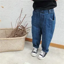 Новинка года; сезон осень; стильная детская одежда в Корейском стиле; повседневные брюки для мужчин и женщин