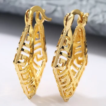 

Classic Women Hip Hop Earring Fashion Korean Style Gold Color Hoop Earrings Wedding Jewelry Accessories for Female Best Gift
